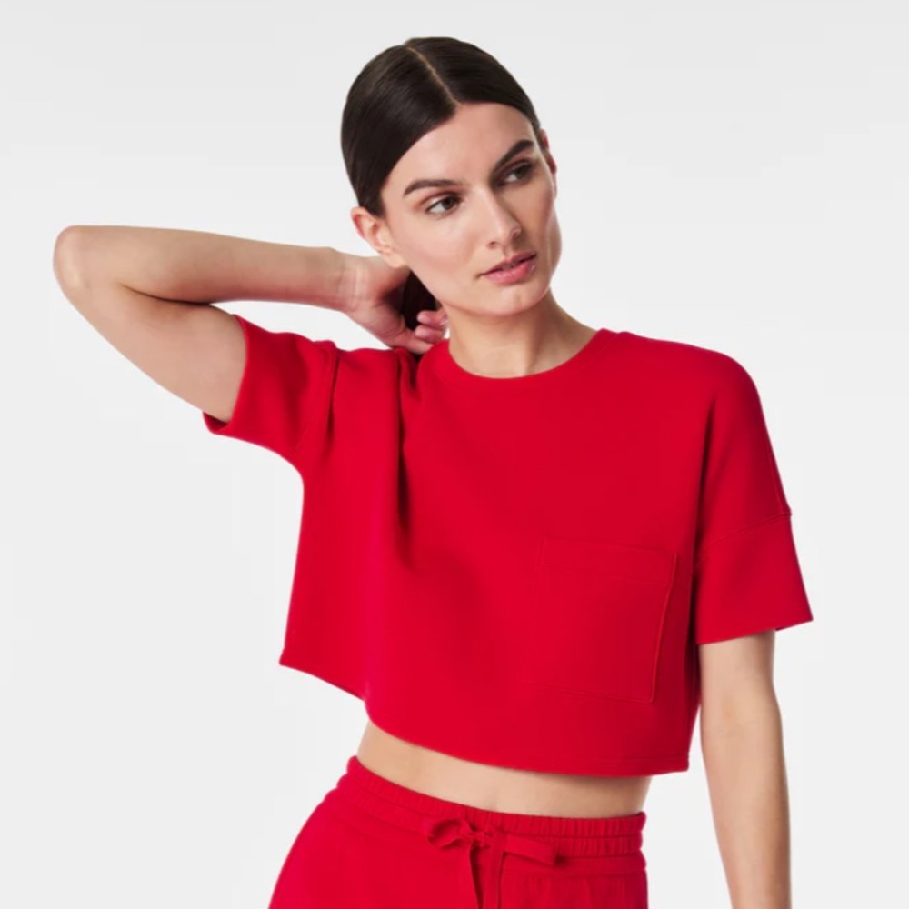 SPANX AirEssentials cropped pocket tee